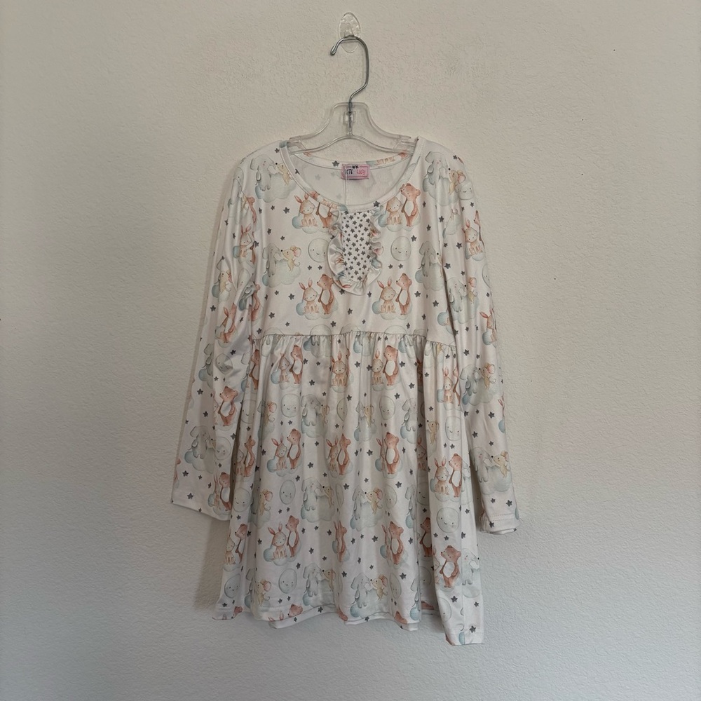 Pete + Lucy Kids Girls Baby Bunny Bear Elephant Dress Size 10/12 NWT